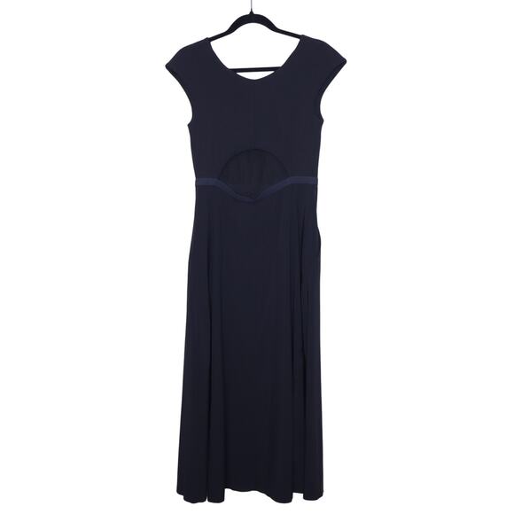 ATHLETA Ryder Dress Black Midi Length A-Line Cut Out Back Casual Women's S Tall - Picture 3 of 15